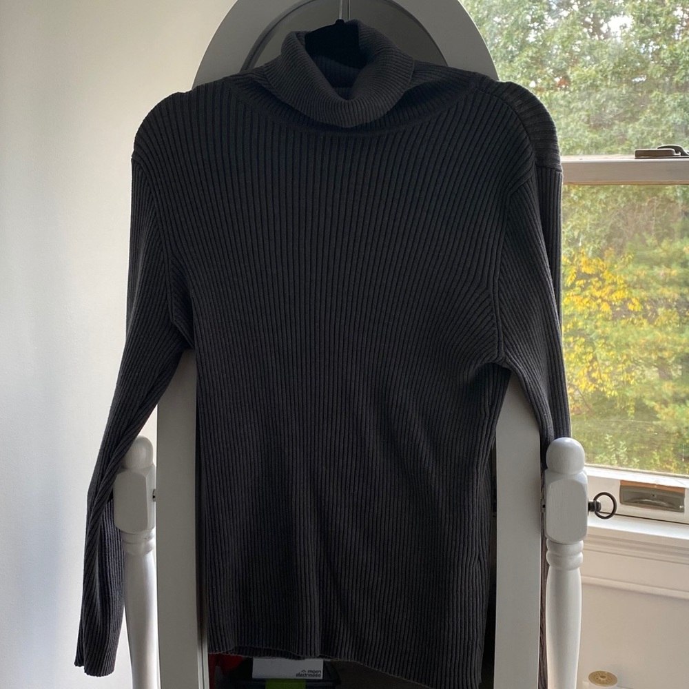Grey Cotton Turtleneck